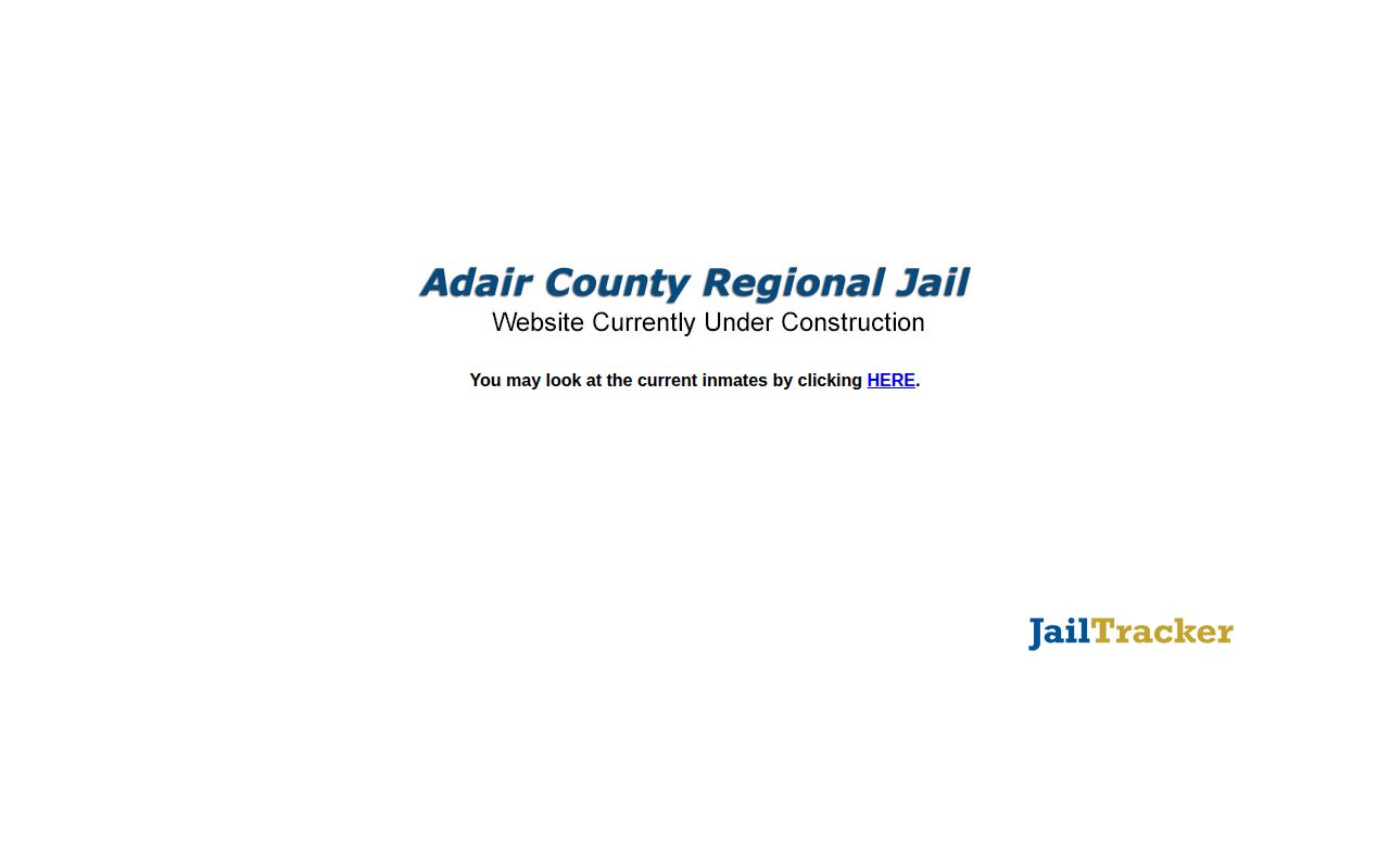 Adair County jail source page for booking-record verification